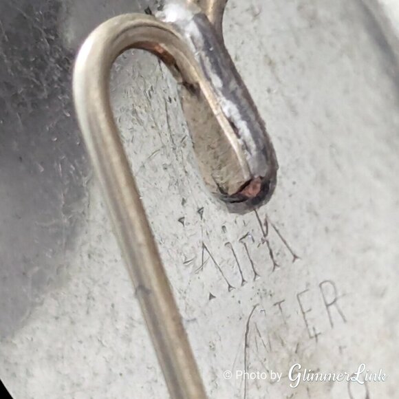 Vintage Kirk Pewter Round Floral Etched Stick Pin - Picture 5 of 9